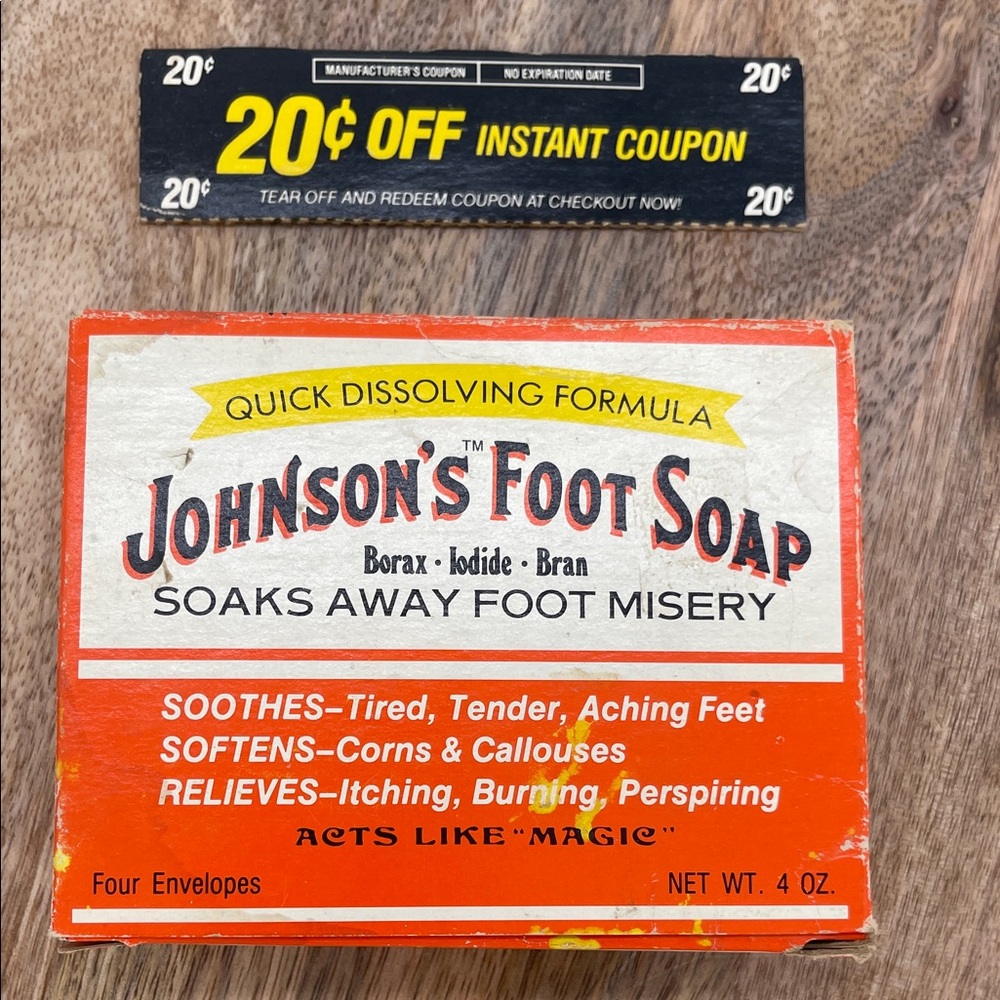 Vintage Johnson’s Foot Soap Soothing Foot Treatment Collectible Never Used